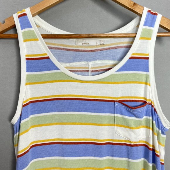 Prana Tank Top Foundation Scoop Neck Women Morning Glory Stripe Shirt Small - Picture 5 of 15